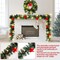 15ft Outdoor Christmas Garland with 100 Warm LED Pre-lit Artificial Christmas Garlands Decor Green Frosted